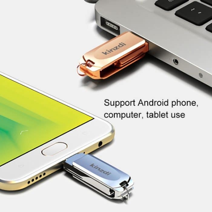 Kinzdi 64 GB USB + Typ-C-Schnittstelle Metal Twister Flash Disk V8, 64GB Rose Gold, 64GB Silver – Bild 6
