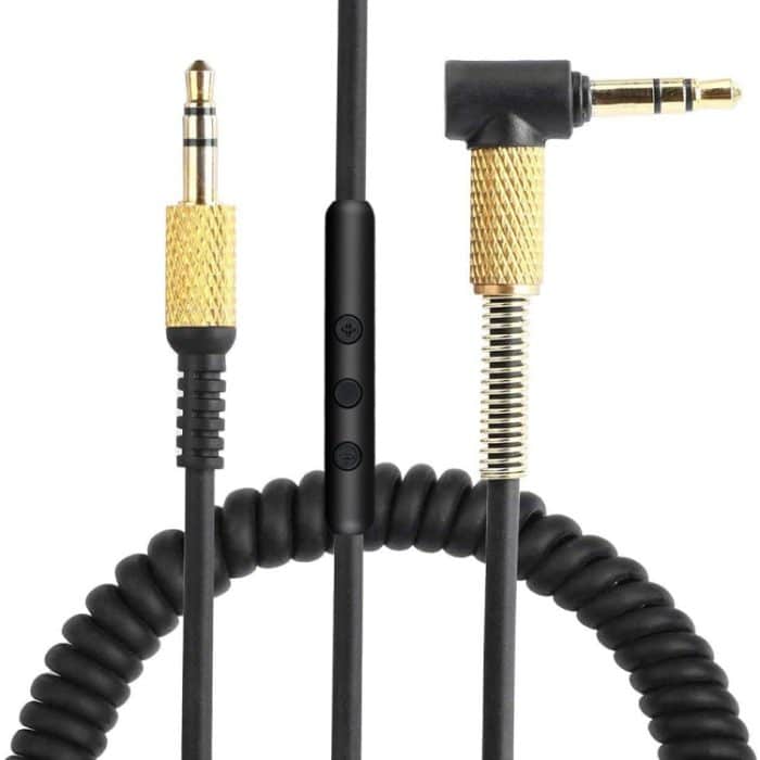 SAS7042.jpg Drahtgesteuerter Anrufversion 3.5mm männlich zu männlichen Kopfhörerkabel für Marshall-Kopfhörer, Kabellänge: 1,25m-1,8m – Bild 1