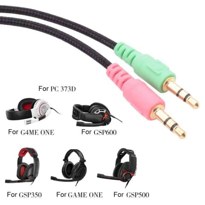 ZS0076 PC Version Gaming Headphone Cable for Sennheiser PC 373D GSP350 GSP500 GSP600 G4ME ONE GAME ZERO – Bild 5