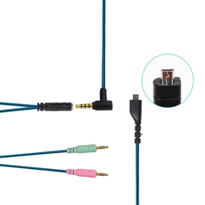 ZS0158 Winkelstecker + Adapterkabel Gaming-Headset-Audiokabel für SteelSeries Arctis 3/5/7, Elbow Plug + Adapter Cable – Bild 3