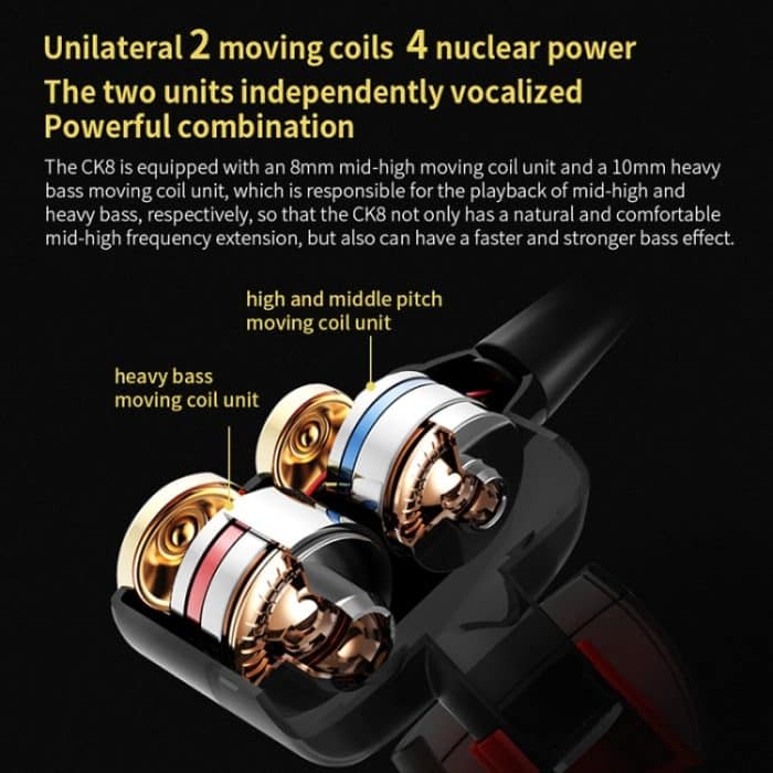 QKZ CK8 HiFi-In-Ear-Sport- und Musikkopfhörer mit vier Einheiten – Bild 8