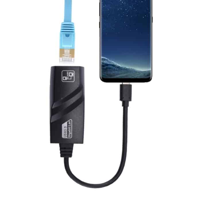 15 cm USB-C / Typ C zu RJ45 Gigabit Ethernet Netzwerkadapter – Bild 1