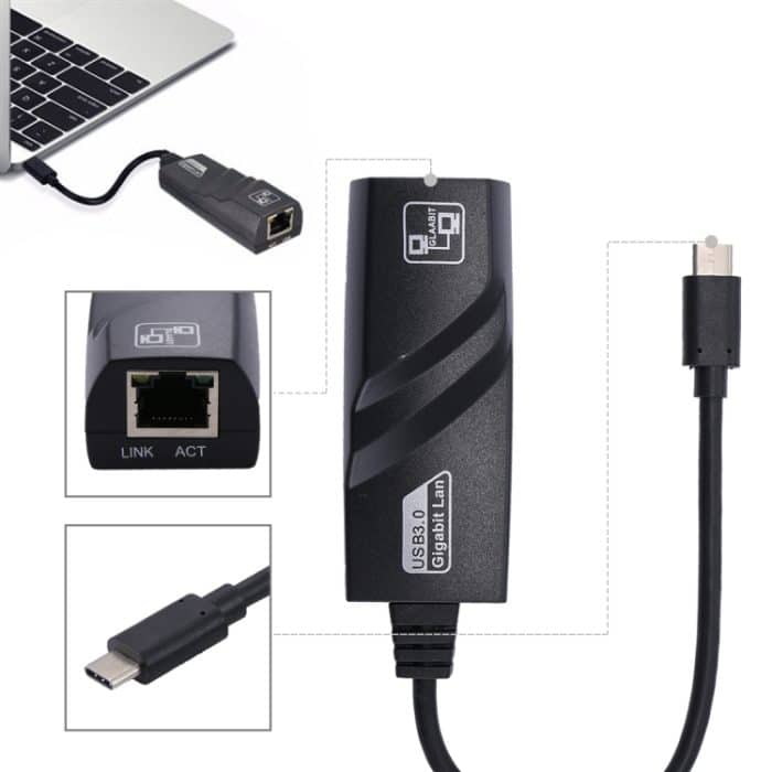 15 cm USB-C / Typ C zu RJ45 Gigabit Ethernet Netzwerkadapter – Bild 6