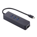 USB-C / Typ C bis 3 USB 3.0-Anschlüsse HUB + RJ45-Hochgeschwindigkeits-Gigabit-Ethernet-Adapter Multifunktions-LAN-Adapter – Bild 2