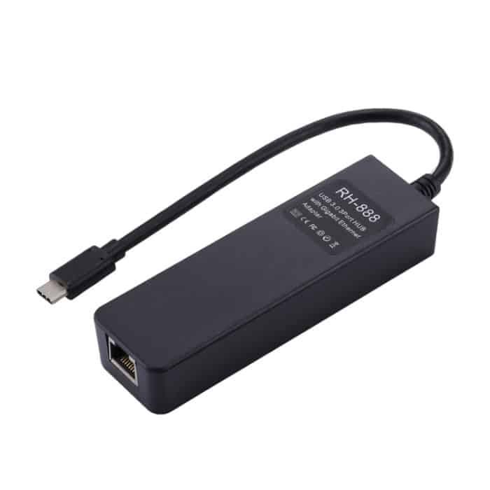 USB-C / Typ C bis 3 USB 3.0-Anschlüsse HUB + RJ45-Hochgeschwindigkeits-Gigabit-Ethernet-Adapter Multifunktions-LAN-Adapter – Bild 3