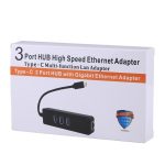 USB-C / Typ C bis 3 USB 3.0-Anschlüsse HUB + RJ45-Hochgeschwindigkeits-Gigabit-Ethernet-Adapter Multifunktions-LAN-Adapter – Bild 8