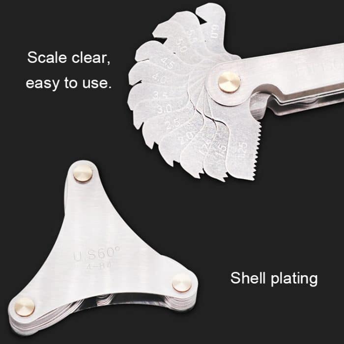 51 PCS US Schraubengewindeblätter 60 Grad CR Edelstahlgewindelehre – Bild 7