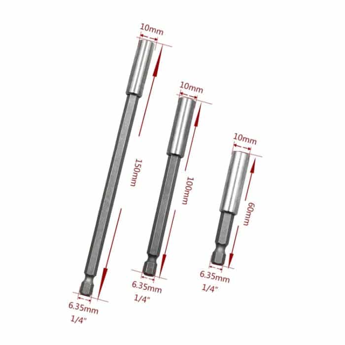 3 in 1 1/4 elektrischer Chargenkopf Hochmagnetischer Pleuel Pistol Drill Extension Rod Sleeve Schnelldrehgelenk, Länge: 60/100 / 150mm – Bild 3