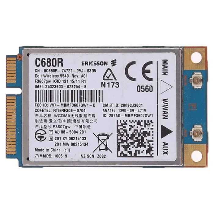 Drahtlose Netzwerkkarte für Dell C680R WWAN UMTS Wireless 5540 dw5540 Ericsson F3607GW – Bild 1