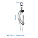 Kopfabstandsmesser aus Kohlenstoffstahl Kompasse Industrieleder-Seitenverkleidungswerkzeug, Länge: 153 mm – Bild 3