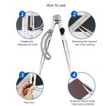 Kopfabstandsmesser aus Kohlenstoffstahl Kompasse Industrieleder-Seitenverkleidungswerkzeug, Länge: 153 mm – Bild 5