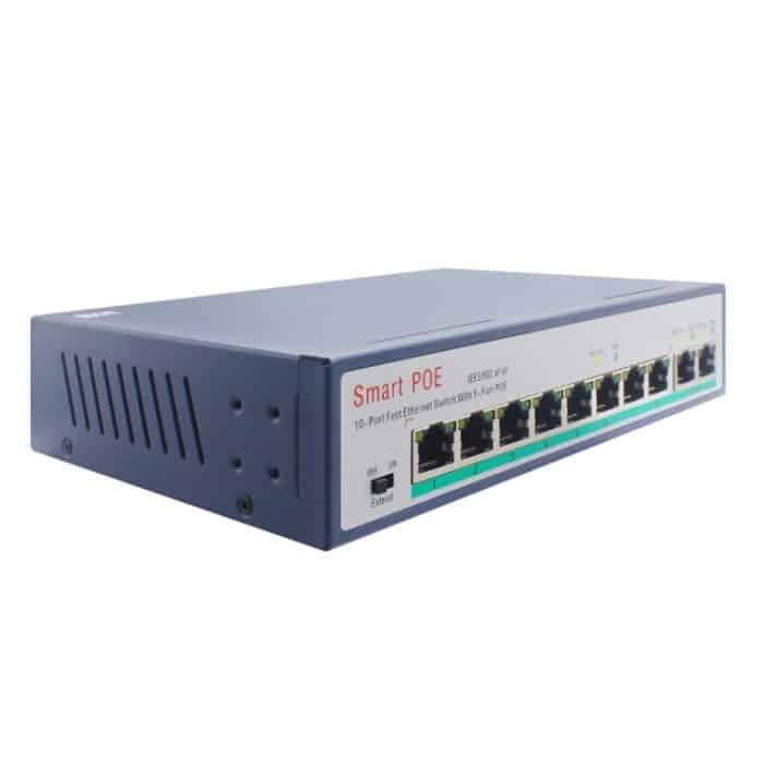 ESCAM POE 8+2 10-Port Fast Ethernet Switch 8-Port POE 10/100M 120W Netzwerk-Switch, Übertragungsentfernung: 150m, 10 Ports – Bild 2