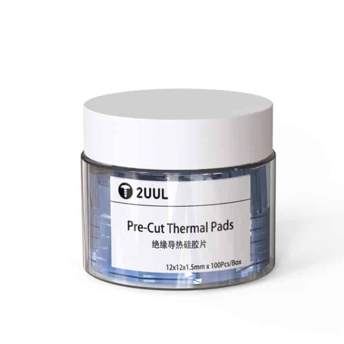 SPT9668.jpg 100 PCs/Box 2UUL SC02 Pre-Cut Thermal Silicon Pads 12x12x1,5 mm – Bild 1