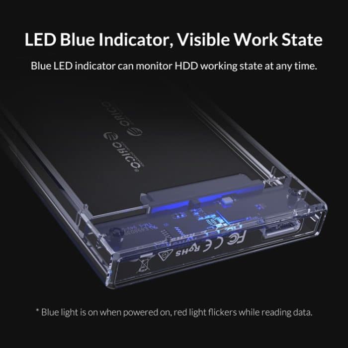 ORICO 2159U3 2,5 Zoll transparentes USB3.0-Festplattengehäuse mit Ständer – Bild 12