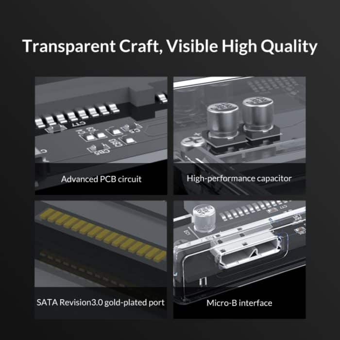 ORICO 2159U3 2,5 Zoll transparentes USB3.0-Festplattengehäuse mit Ständer – Bild 13