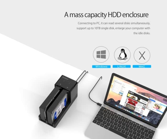 ORICO 6528US3-C 2,5 / 3,5-Zoll-Festplattengehäuse mit Duplikator – Bild 10