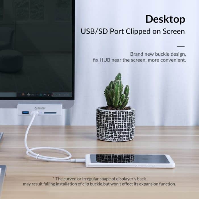 ORICO MH2AC-U3 Clip-Typ 2 Anschlüsse USB3.0 HUB mit SD-Kartenleser – Bild 12