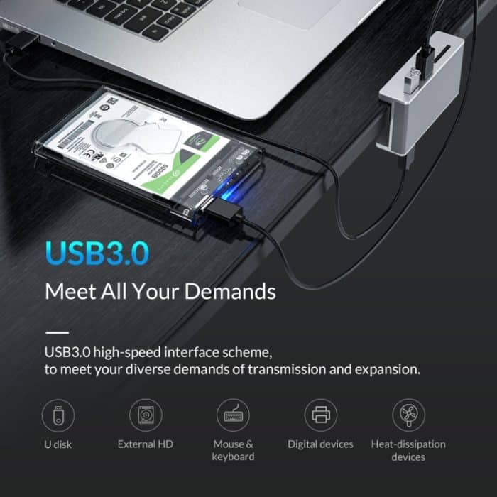 ORICO MH2AC-U3 Clip-Typ 2 Anschlüsse USB3.0 HUB mit SD-Kartenleser – Bild 9