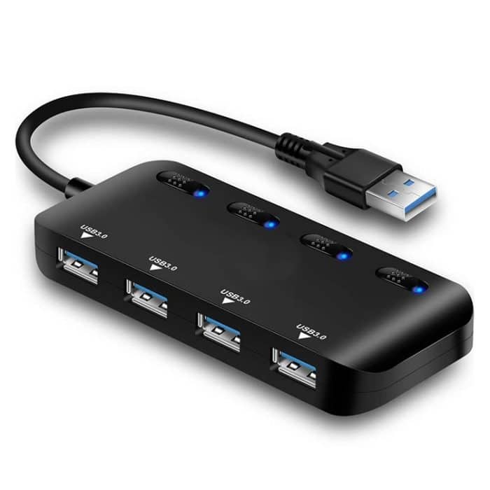 Ultra Speed ​​USB3.0 4 Ports Hub mit Switch – Bild 1