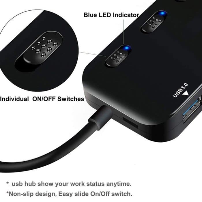 Ultra Speed ​​USB3.0 4 Ports Hub mit Switch – Bild 4
