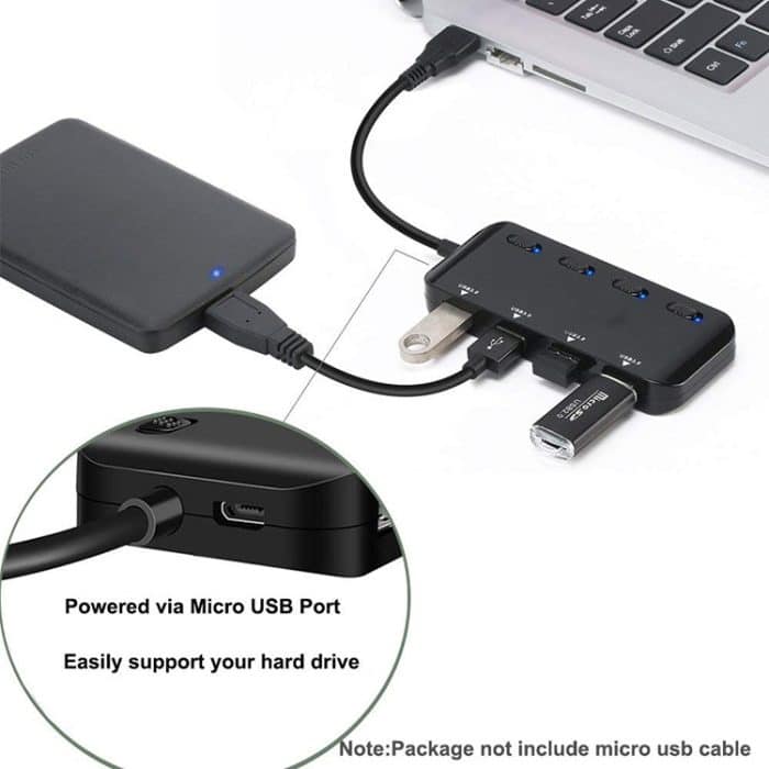 Ultra Speed ​​USB3.0 4 Ports Hub mit Switch – Bild 7
