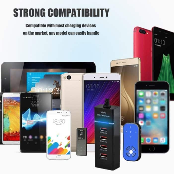 5V 4,1A 4 USB-Anschlüsse Ladeadapter mit Netzsteckerkabel, Kabellänge: 1,5 m, EU-Stecker, EU Plug – Bild 7