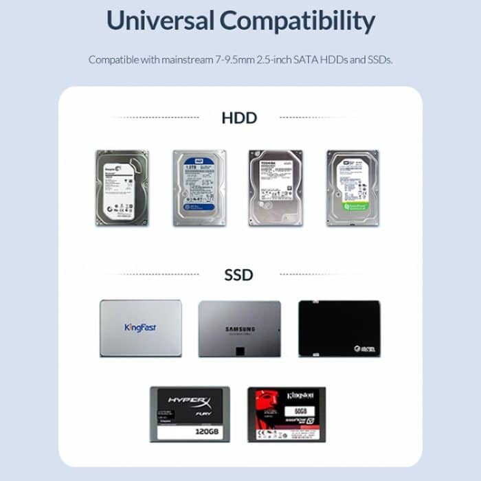 ORICO 2520U3 2,5-Zoll-tragbares Festplattengehäuse, White, Black – Bild 12