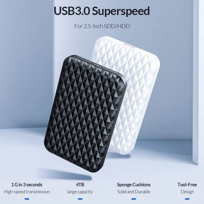 ORICO 2520U3 2,5-Zoll-tragbares Festplattengehäuse, White, Black – Bild 5