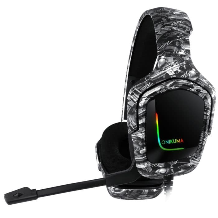 ONIKUMA K20 PS4 Surround Sound Bass PC Gamer Kopfhörer mit Mikrofon, RGB-Licht – Bild 1