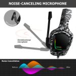 ONIKUMA K20 PS4 Surround Sound Bass PC Gamer Kopfhörer mit Mikrofon, RGB-Licht – Bild 5