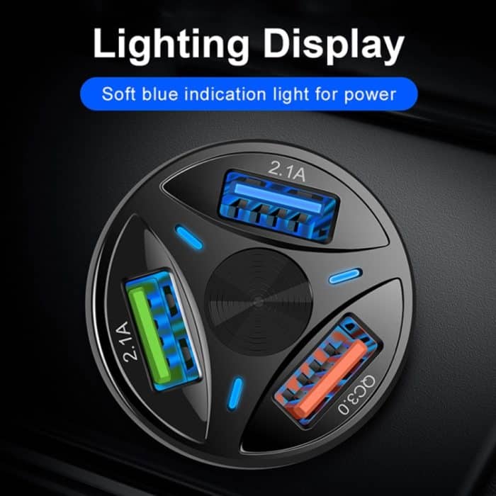 QC3.0 3 USB 35W Hochleistungs-Fahrzeugladegerät / Universal-Fahrzeugladegerät für Mobiltelefone und Tablets – Bild 11