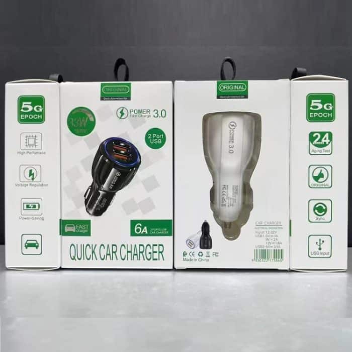 Qc3.0 Dual-USB-Autoladegerät + 8-poliges Schnellladekabel-Autoladeset, 8 Pin (Black), 8 Pin (White) – Bild 2