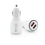 Qc3.0 Dual-USB-Autoladegerät + Micro-USB-Schnellladekabel-Autoladeset, Micro USB (White), Micro USB (Black) – Bild 3