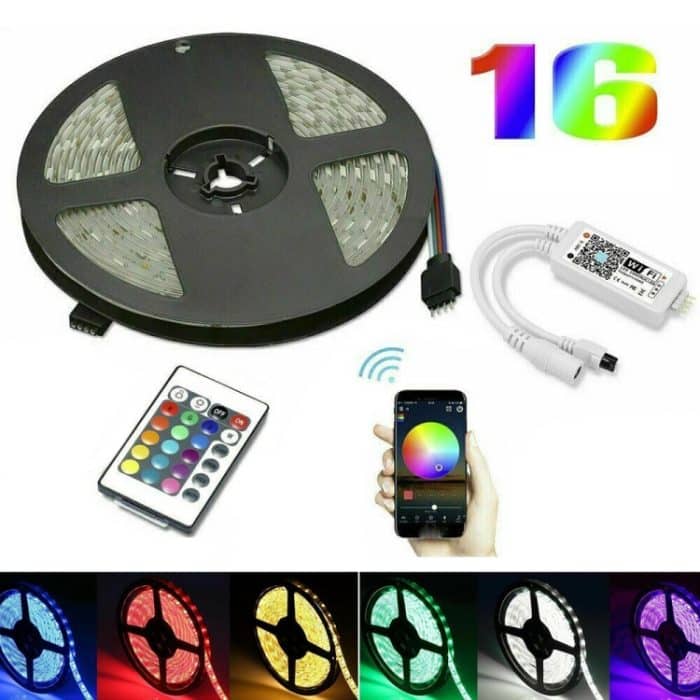 5m 5050 RGB LED-Streifen Light Wifi Smart Home Power Kit Set (nicht wasserdicht) – Bild 1