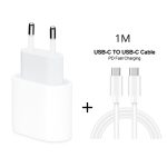 2 in 1 PD 20W Einzel-USB-C / Typ-C-Anschluss-Reiseladegerät + 3A PD3.0 USB-C / Typ-C zu USB-C / Typ-C-Schnellladedatenkabelsatz, Kabellänge: 1 m, EU-Stecker – Bild 2