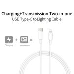 2 in 1 PD 20W Einzel-USB-C / Typ-C-Anschluss-Reiseladegerät + 3A PD3.0 USB-C / Typ-C bis 8-poliger Schnelllade-Datenkabelsatz, Kabellänge: 1 m, EU-Stecker – Bild 7