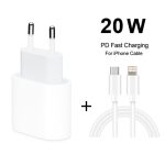2 in 1 PD 20W Single USB-C / Typ-C-Anschluss-Travel-Ladegerät + 3A PD3.0 USB-C / Typ-C bis 8-Pin-Schnellladungsdatenkabelsatz, Kabellänge: 2M, EU-Stecker – Bild 2