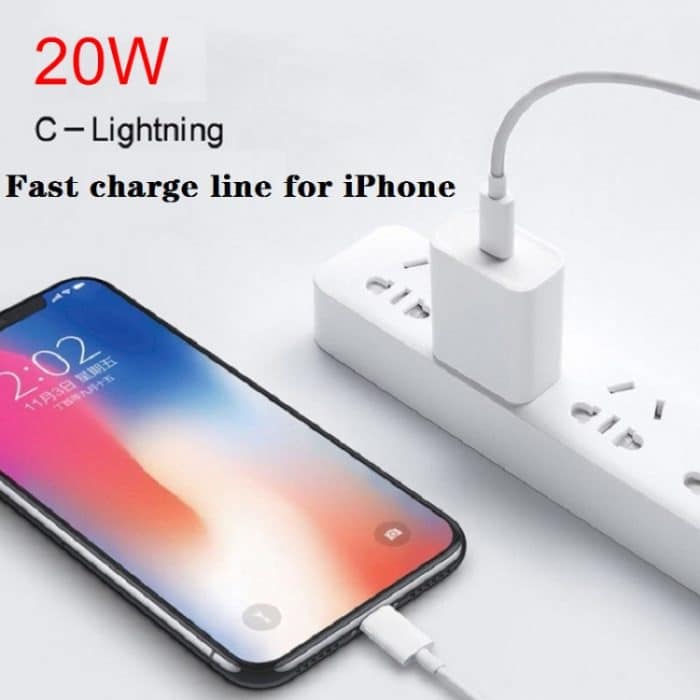 2 in 1 PD 20W Single USB-C / Typ-C-Anschluss-Travel-Ladegerät + 3A PD3.0 USB-C / Typ-C bis 8-Pin-Schnellladungsdatenkabelsatz, Kabellänge: 2M, EU-Stecker – Bild 8