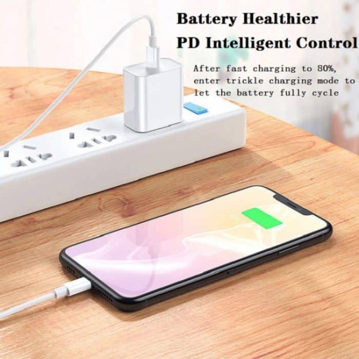 2 in 1 PD 20W Single USB-C / Typ-C-Anschluss-Travel-Ladegerät + 3A PD3.0 USB-C / Typ-C bis 8-Pin-Schnellladungsdatenkabelsatz, Kabellänge: 2M, EU-Stecker – Bild 10