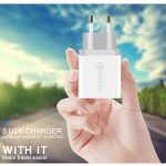 SDC-30W 2 in 1 USB-zu-Micro-USB-Datenkabel + 30W QC 3.0 USB + 2.4A Dual USB 2.0-Anschlüsse Mobiltelefon Tablet PC Universelles Schnellladegerät Reiseladegerät, EU-Stecker – Bild 6