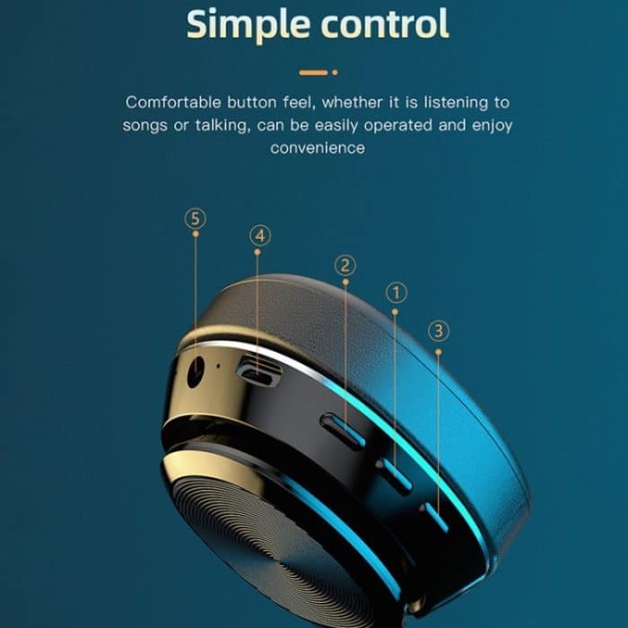 VJ320 Bluetooth 5.0 Kopfmontierte faltbare kabellose Kopfhörer unterstützen TF-Karte mit Mikrofon, VJ320 Black, VJ320 Blue, VJ320 Red, VJ320 White – Bild 8