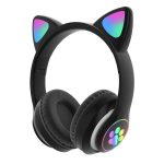 TN-28 3,5 mm Bluetooth 5.0 Dual-Verbindung RGB Cat Ear Bass Stereo Noise-Cancelling-Kopfhörer unterstützen TF-Karte mit Mikrofon