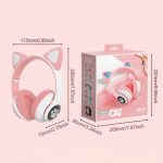 TN-28 3,5 mm Bluetooth 5.0 Dual-Verbindung RGB Cat Ear Bass Stereo Noise-Cancelling-Kopfhörer unterstützen TF-Karte mit Mikrofon – Bild 12