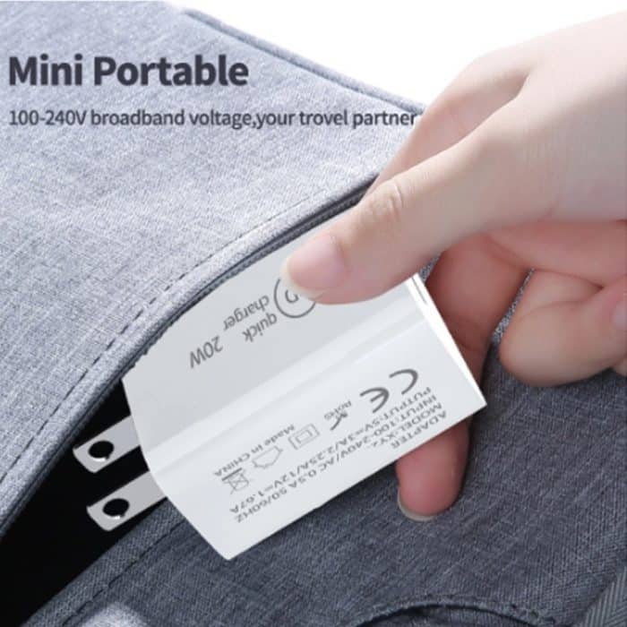 SDC-20W PD 20-W-Reiseladegerät mit einzelner USB-C-/Typ-C-Schnittstelle, EU Plug, US Plug, UK Plug – Bild 10