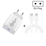SDC-20W 2 in 1 PD 20W USB-C / Typ-C Reiseladegerät + 3A PD 3.0 USB-C / Typ-C zu USB-C / Typ-C Schnelllade-Datenkabelset, Kabellänge: 2m,, EU Plug, US Plug, UK Plug