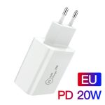 SDC-20W 2 in 1 PD 20W USB-C / Typ-C Reiseladegerät + 3A PD 3.0 USB-C / Typ-C zu USB-C / Typ-C Schnelllade-Datenkabelset, Kabellänge: 2m,, EU Plug, US Plug, UK Plug – Bild 9