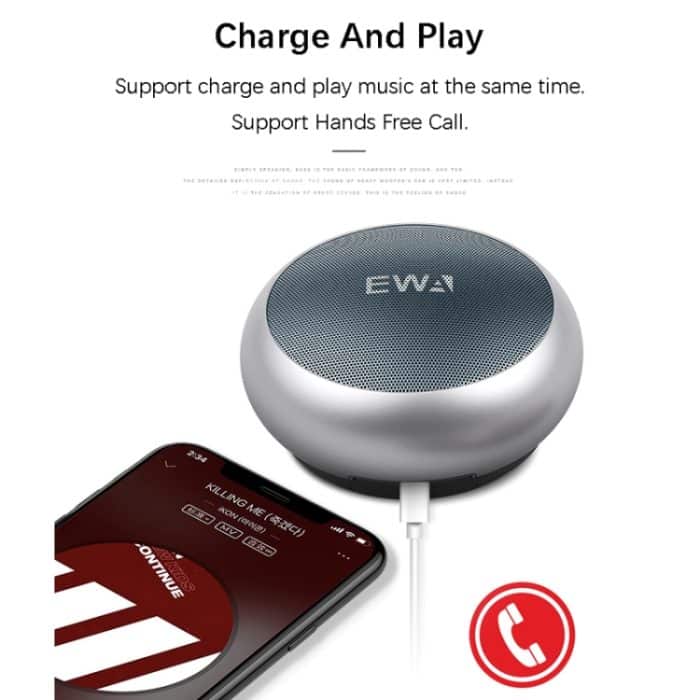 EWA A110 IPX5 Wasserdichter tragbarer Mini-Bluetooth-Lautsprecher aus Metall, unterstützt 3,5-mm-Audio und 32 GB TF-Karte und Anrufe – Bild 10