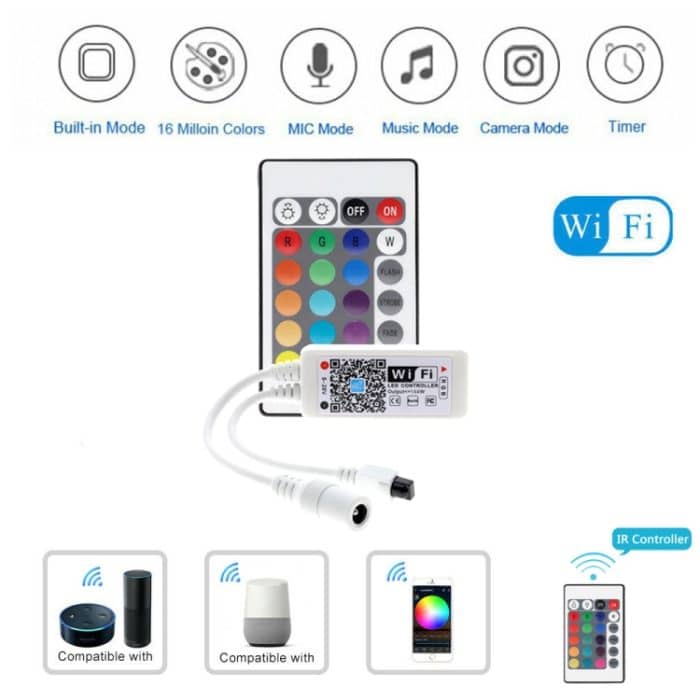 Smartphone-Steuerung, Musik- und Timer-Modus, Mini-WIFI-LED-RGB-Controller für zu Hause, RGB Controller, RGB IR Controller, RGBW IR Controller, RGBW Controller – Bild 6