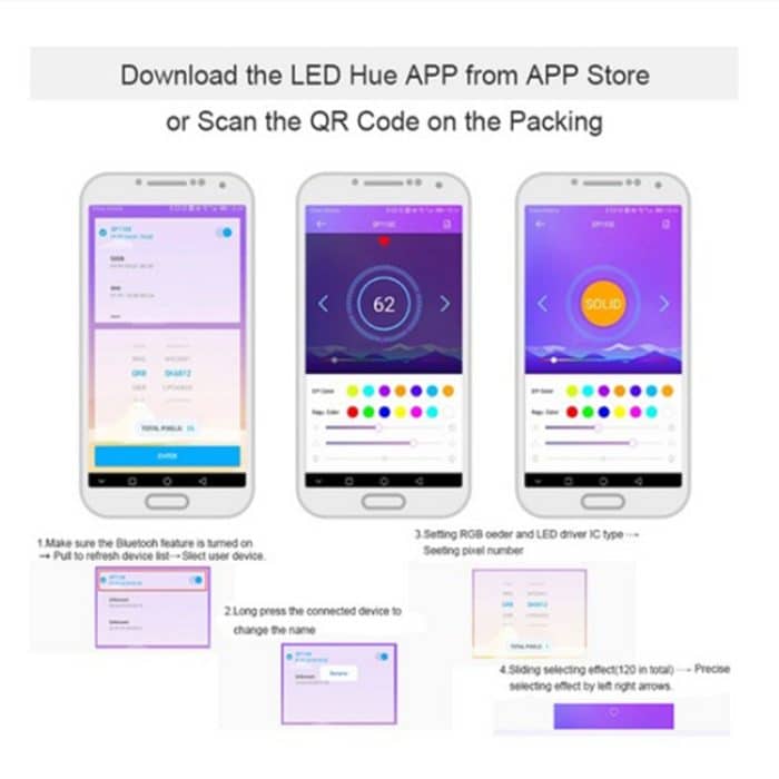 SP110E Bluetooth Pixellicht-Controller WS2811 WS2812B ws2812 Dimmer SK6812 RGB RGBW APA102 WS2801 Pixel Led Strip IOS Android – Bild 3