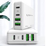 PD 100W Dual USB-C / Typ-C + Dual USB 4-Port-Ladegerät mit Netzkabel für Apple / Huawei / Samsung Laptop, EU Plug, US Plug, UK Plug – Bild 3